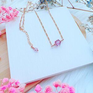 14k Gold-Filled Crystal Cube Necklace | Handmade in BC